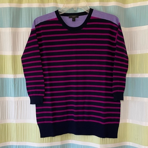 J Crew Merino Wool Striped Sweater Sz XXS - Picture 8 of 9
